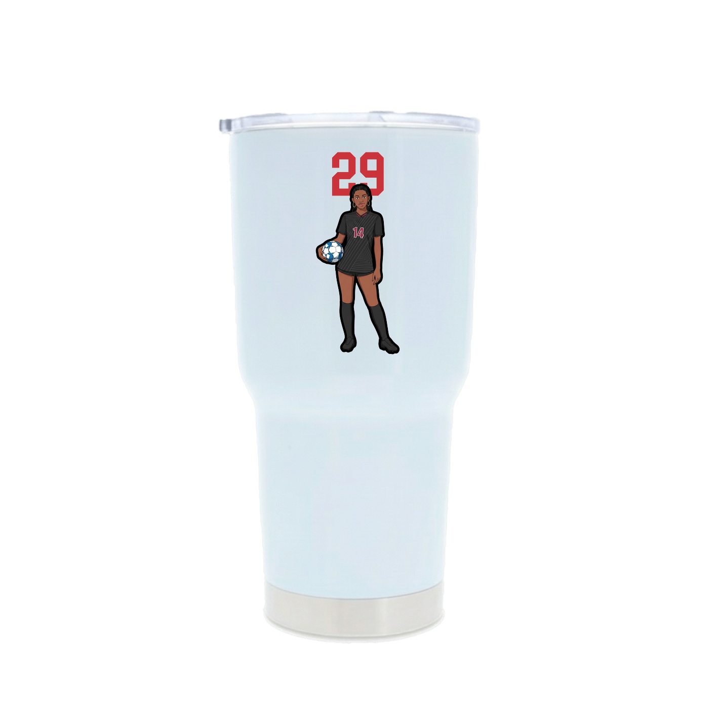 30oz Stainless Steel Tumbler — Number Top in White