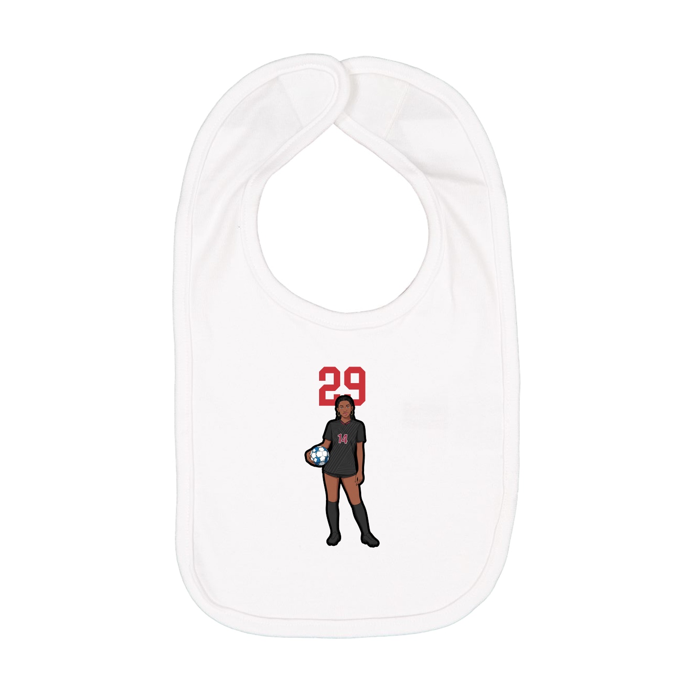Infant Bib — Number Top in White
