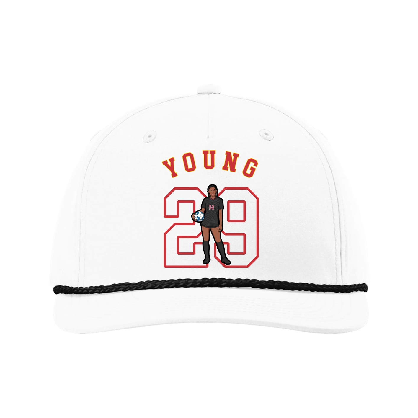 Five-Panel Classic Rope Cap — Shirsey Arch in White