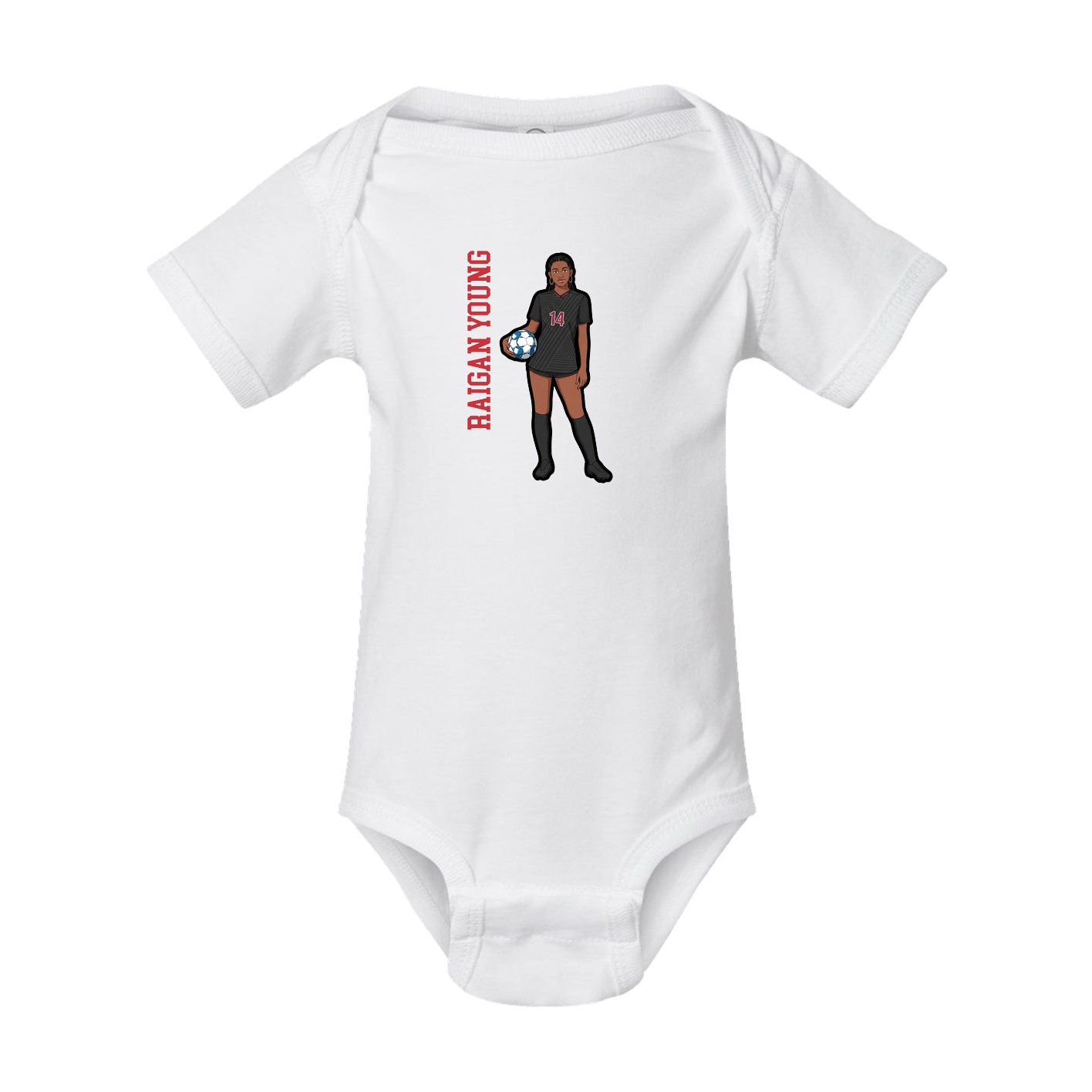 Baby Onesie — Name Vertical in White