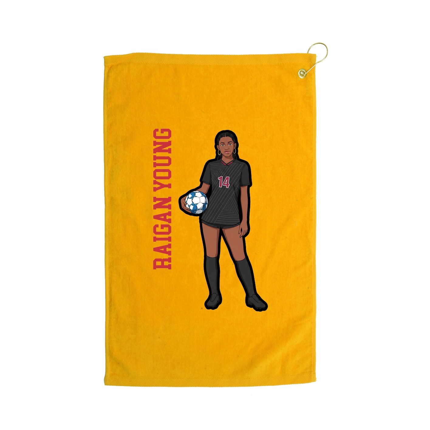 Golf Towel — Name Vertical in Gold