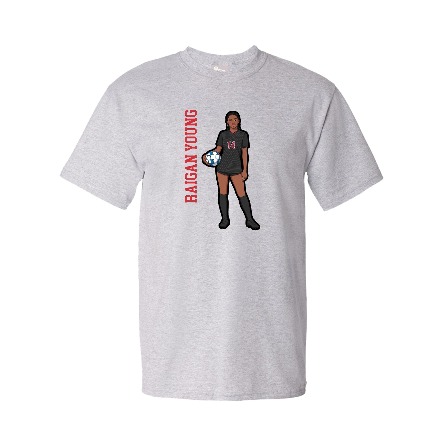 Youth Tee — Name Vertical in Grey