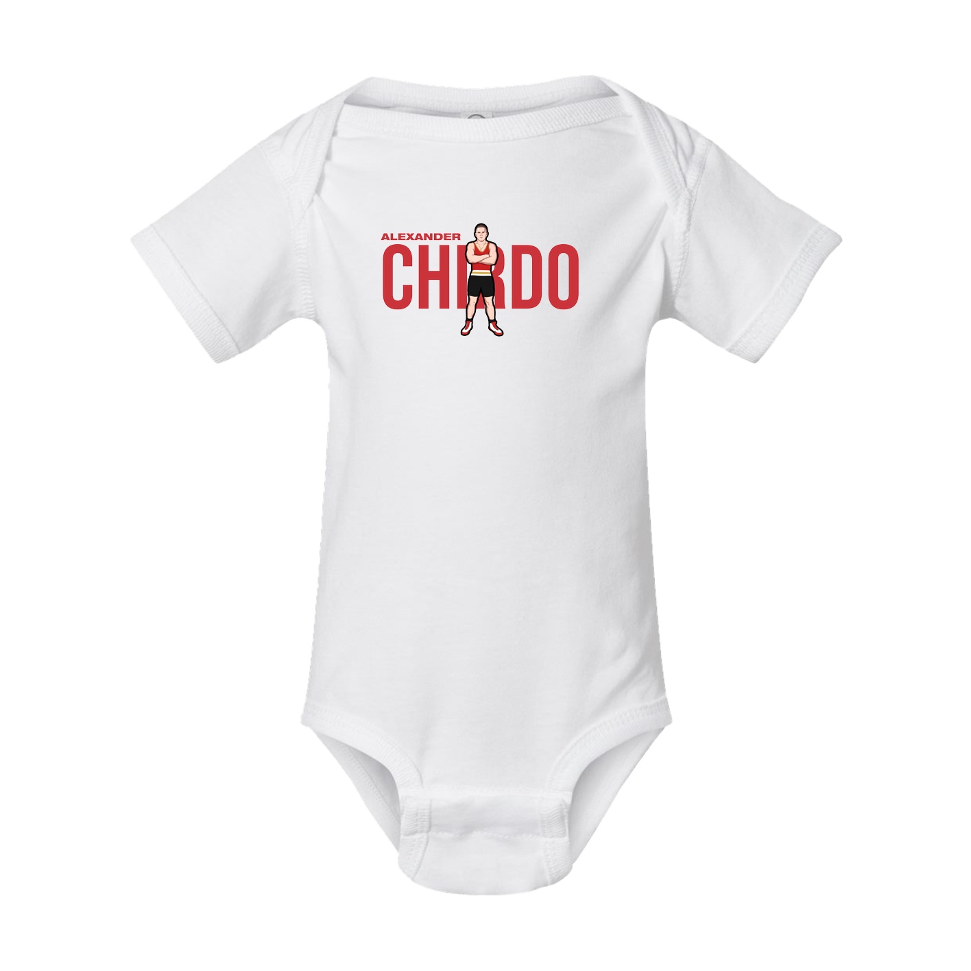 Baby Onesie — Player Name in White