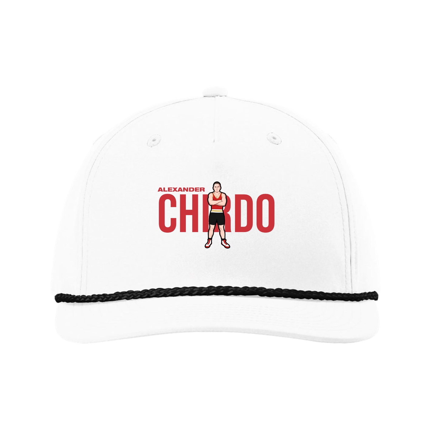 Five-Panel Classic Rope Cap — Player Name in White