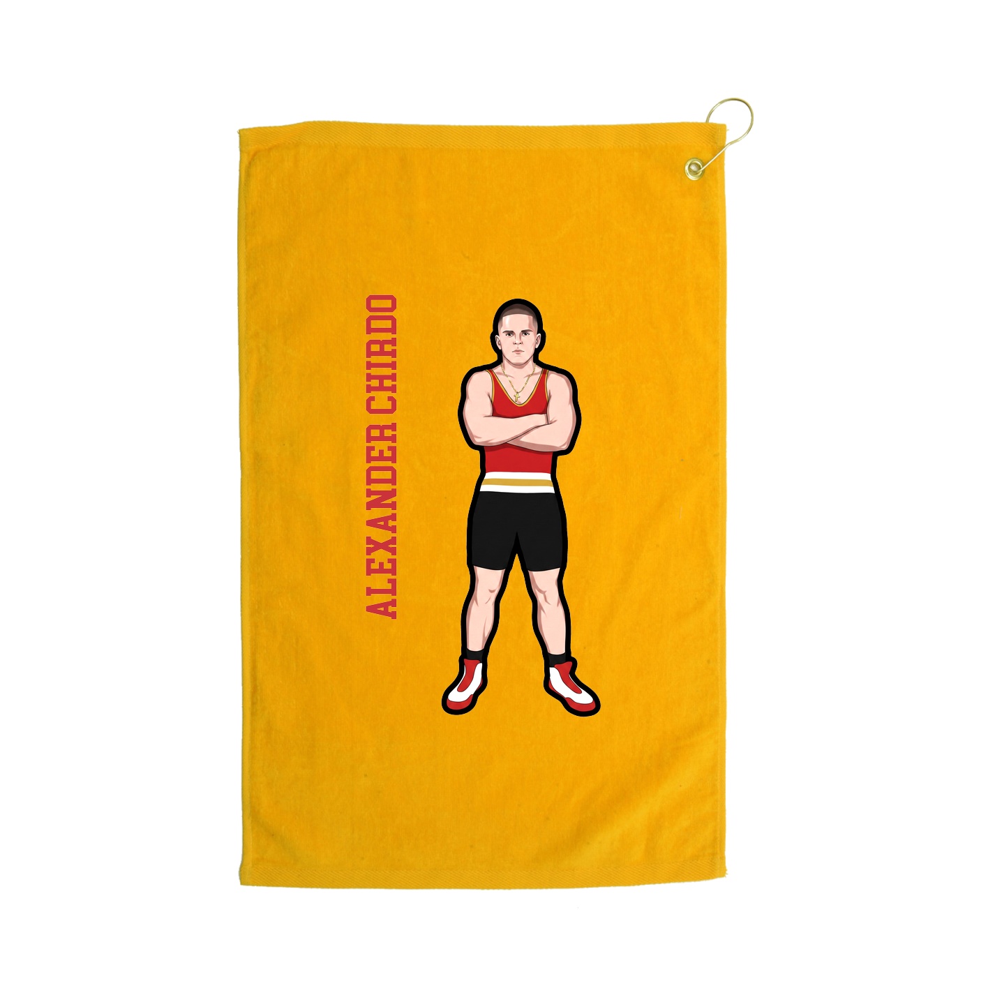 Golf Towel — Name Vertical in Gold