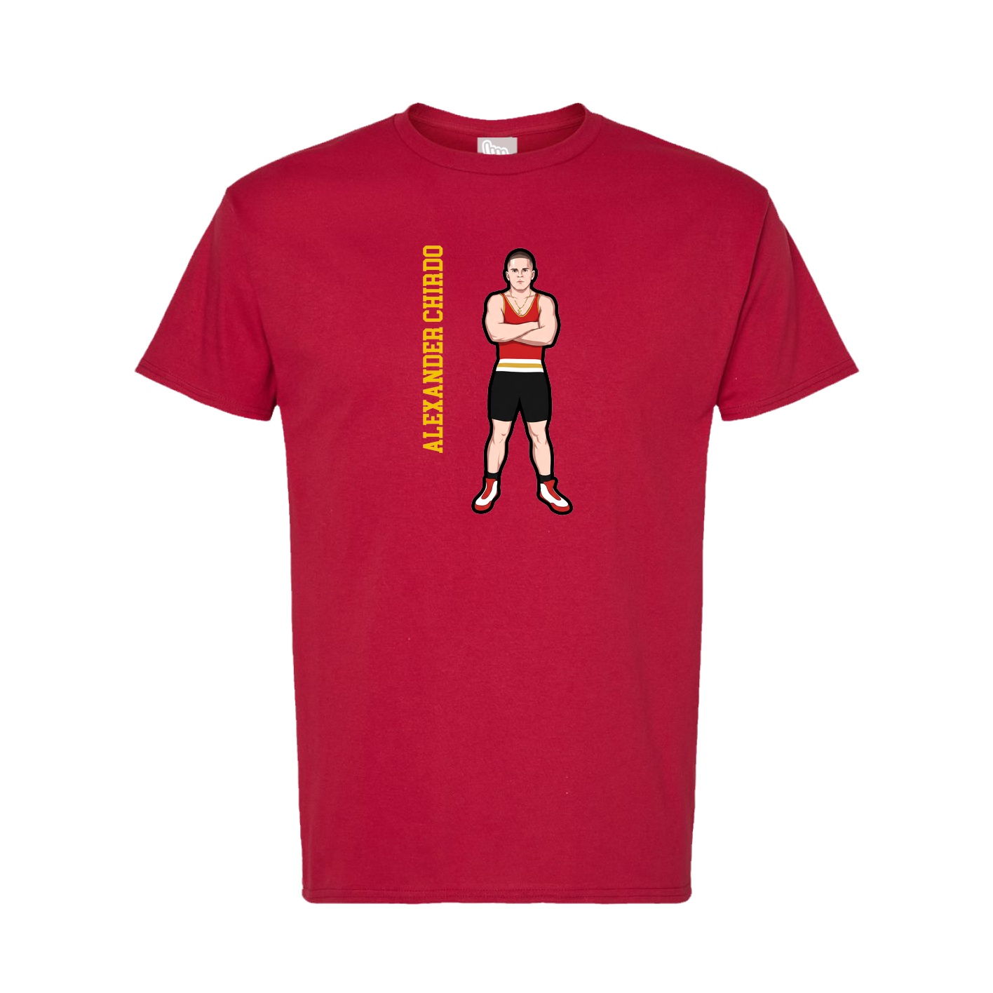 Tee — Name Vertical in Crimson