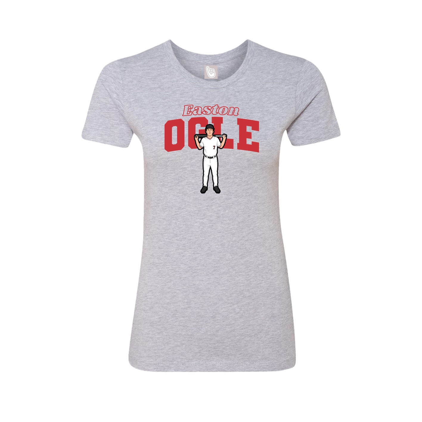Fitted Women's Tee — Name Arch in Grey