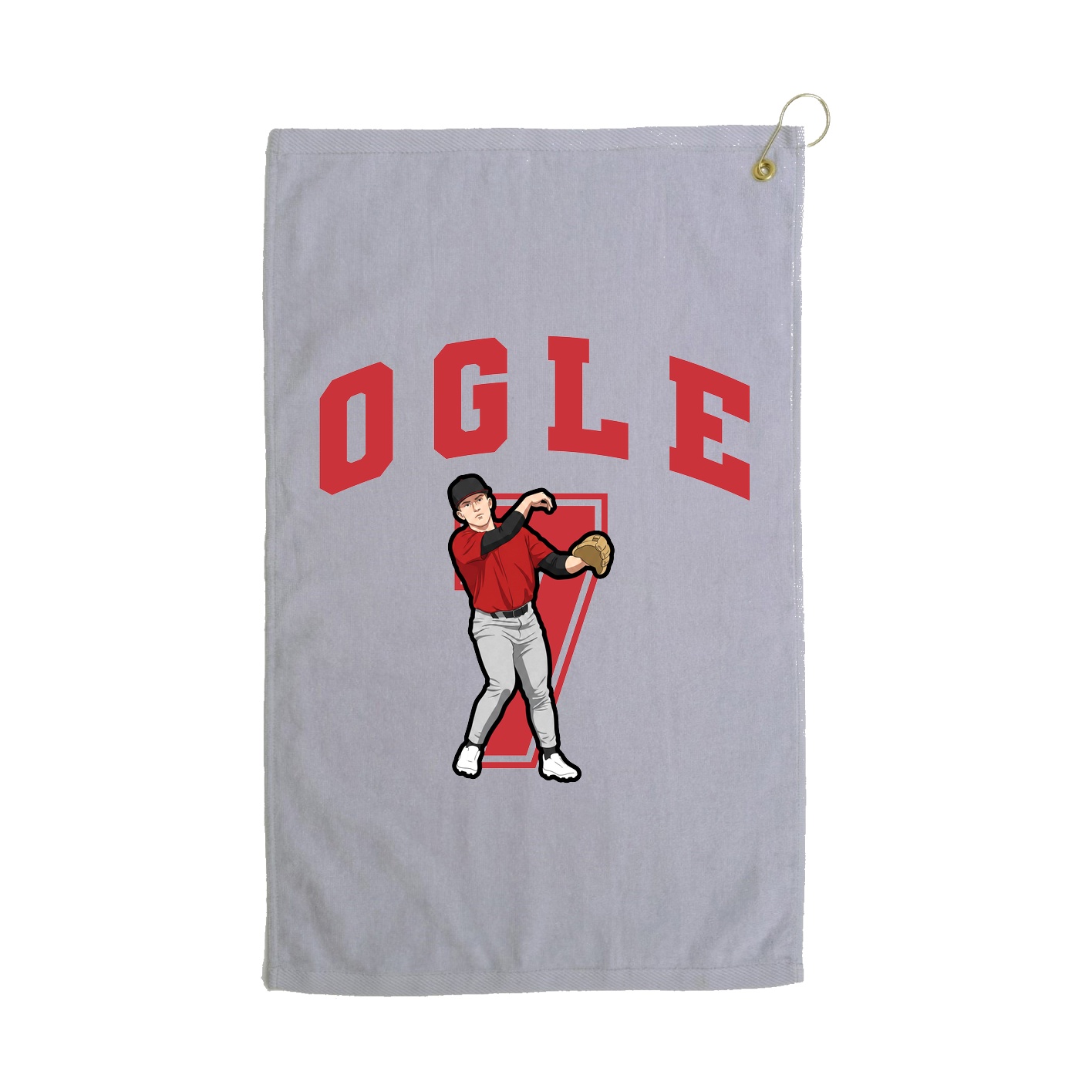 Golf Towel — Number in Grey