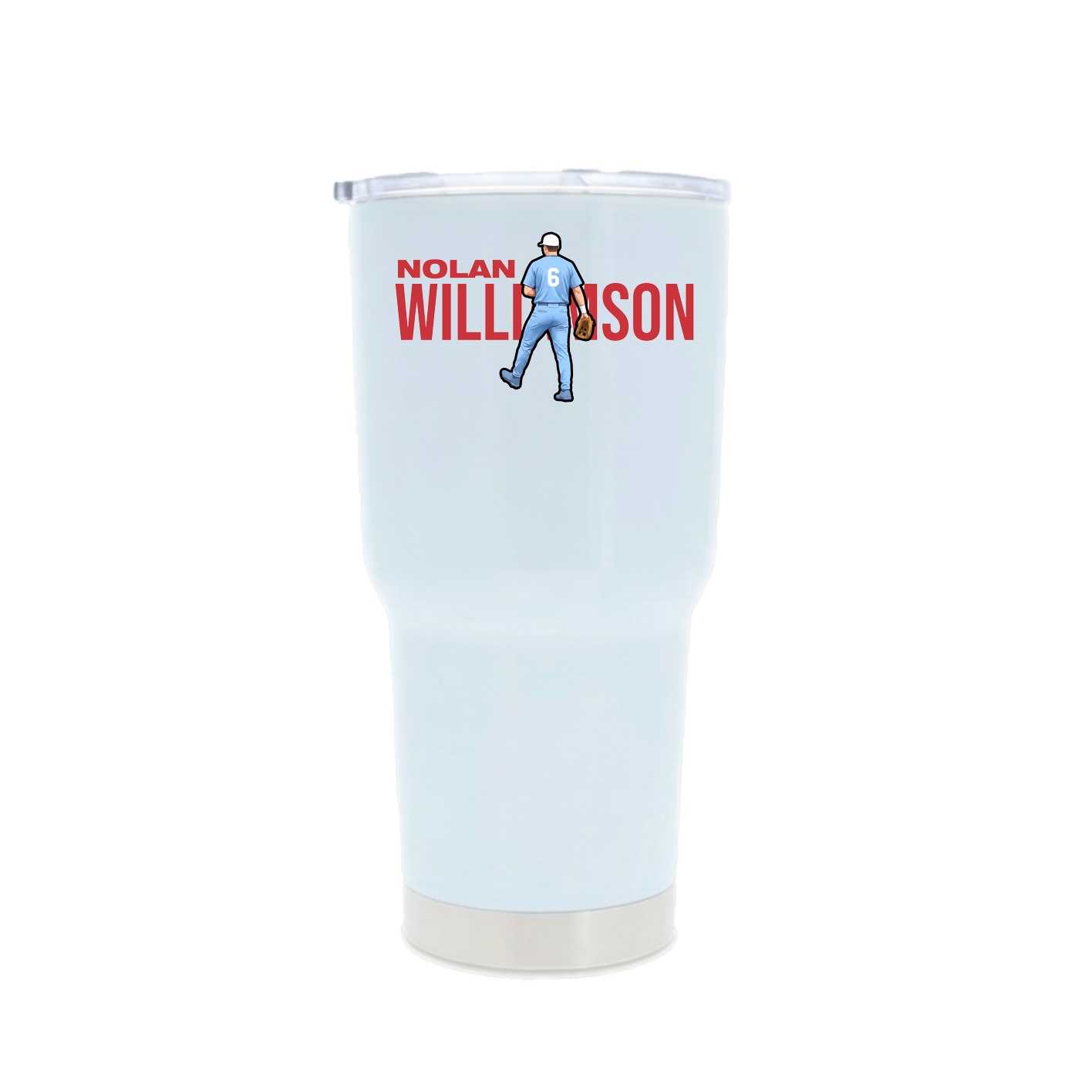 30oz Stainless Steel Tumbler — Player Name in White