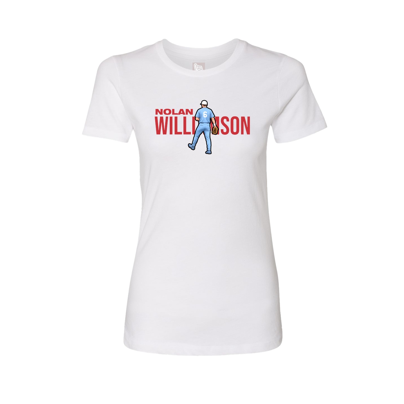 Fitted Women's Tee — Player Name in White