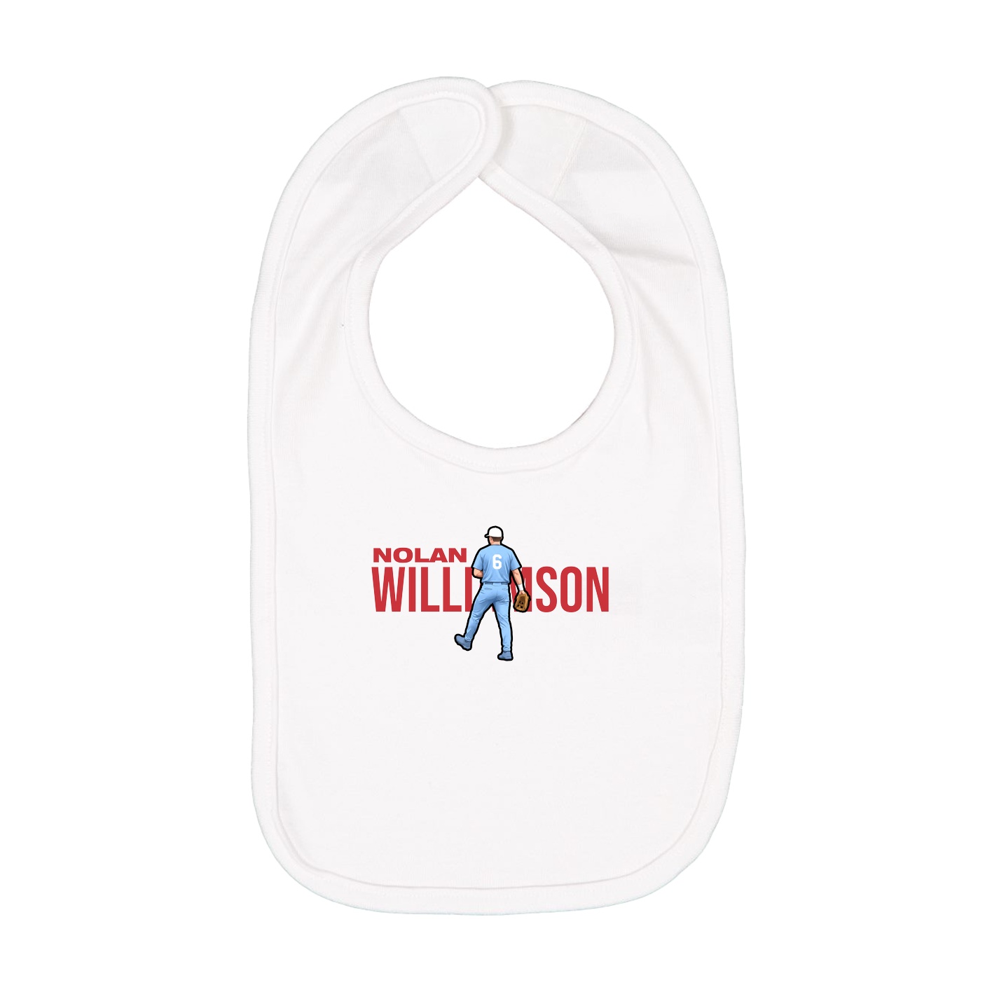 Infant Bib — Player Name in White