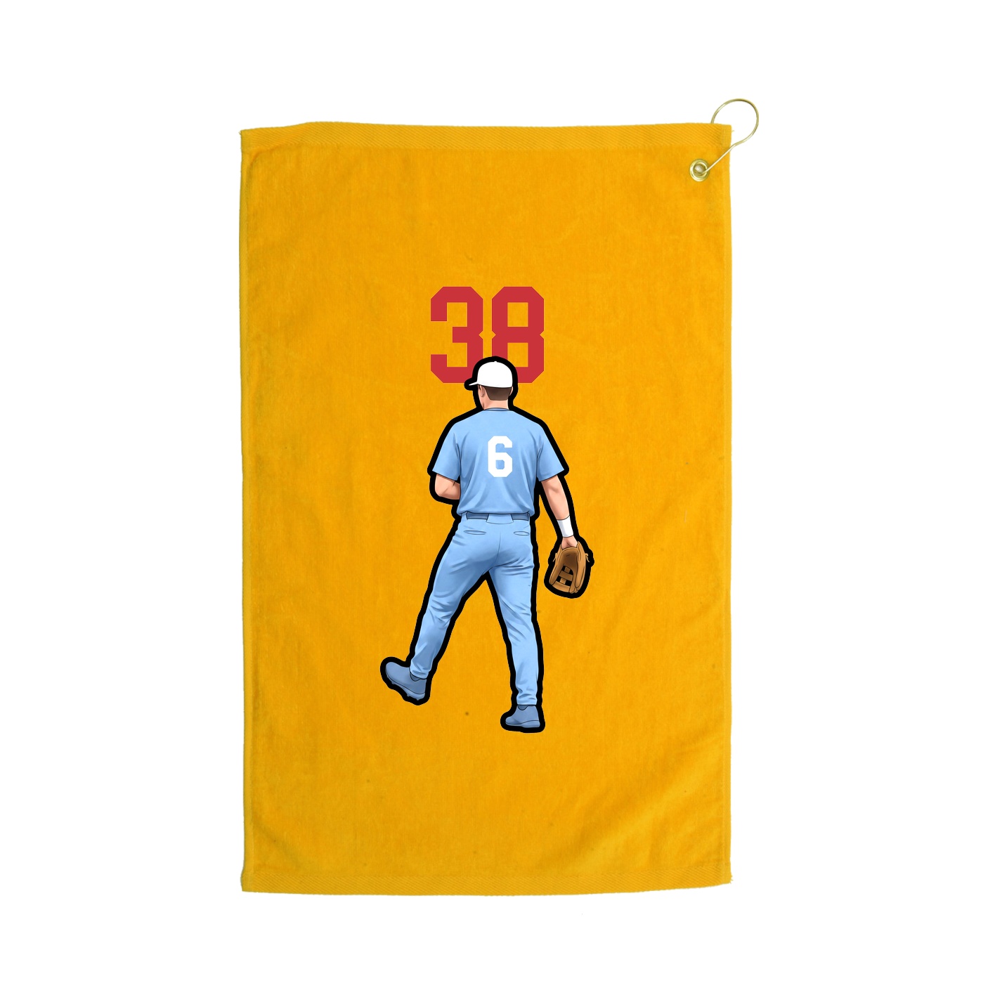Golf Towel — Number Top in Gold