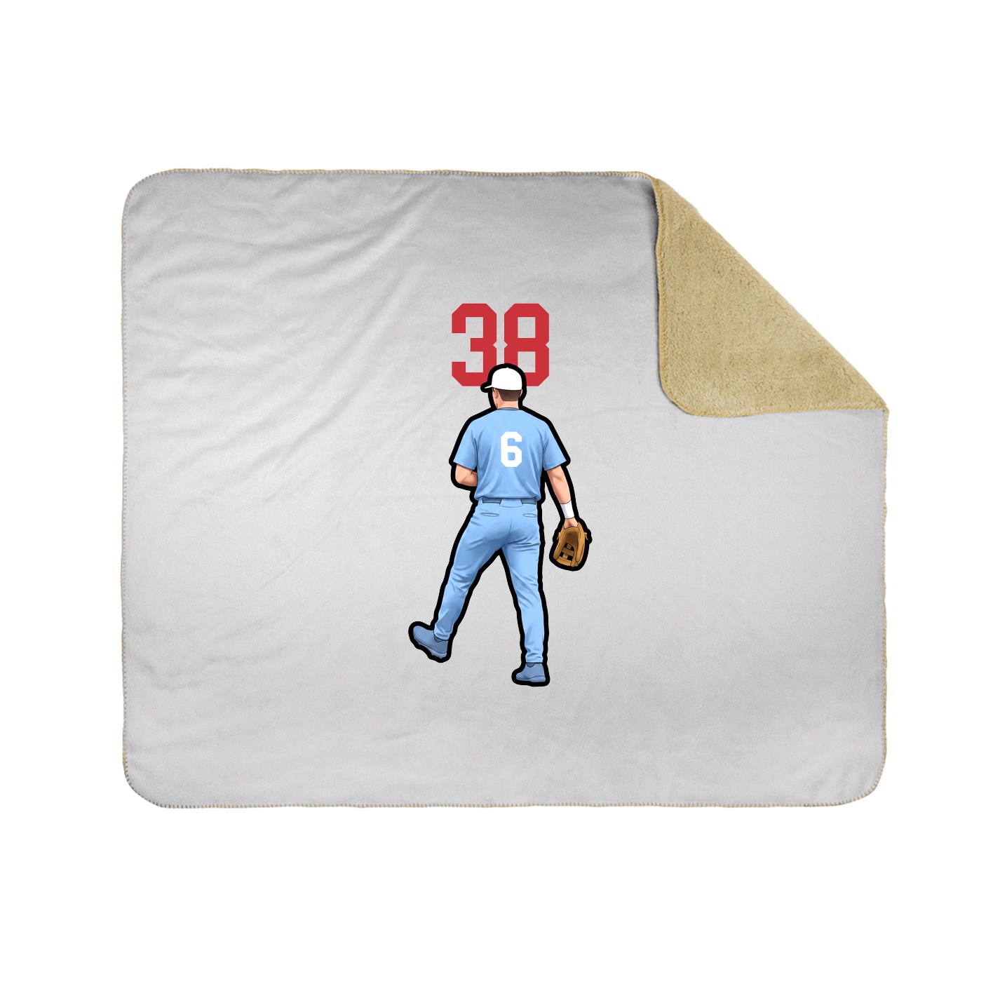Throw Blanket — Number Top in White
