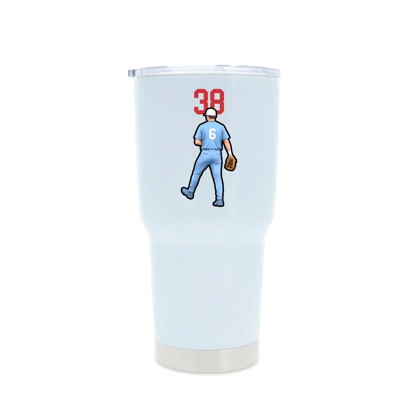 30oz Stainless Steel Tumbler — Number Top in White