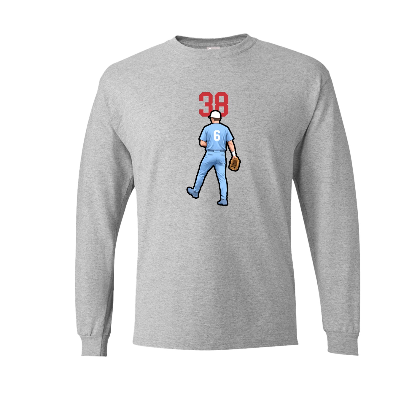 Long Sleeve Tee — Number Top in Grey