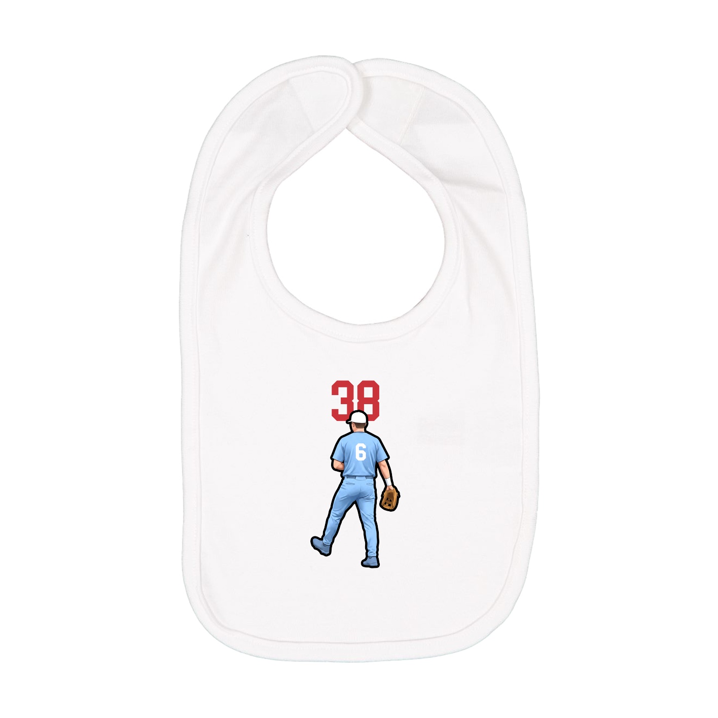 Infant Bib — Number Top in White