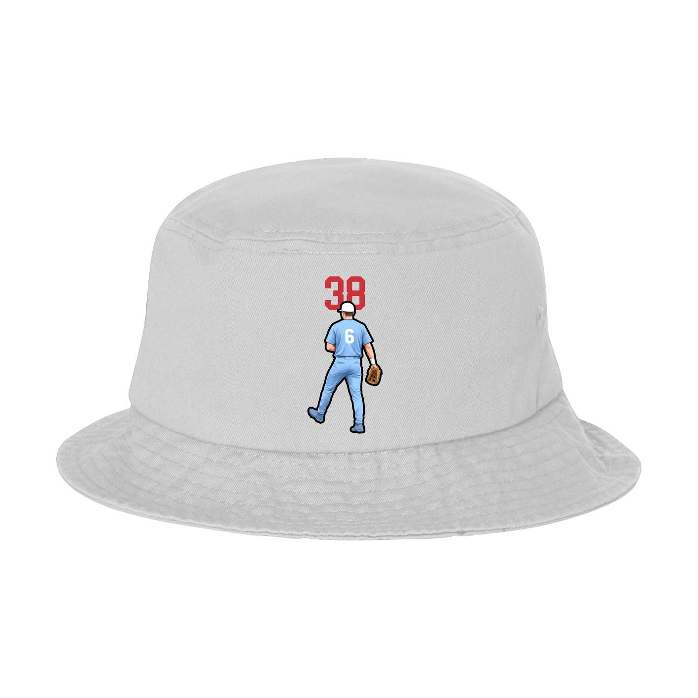 Bucket Cap — Number Top in White