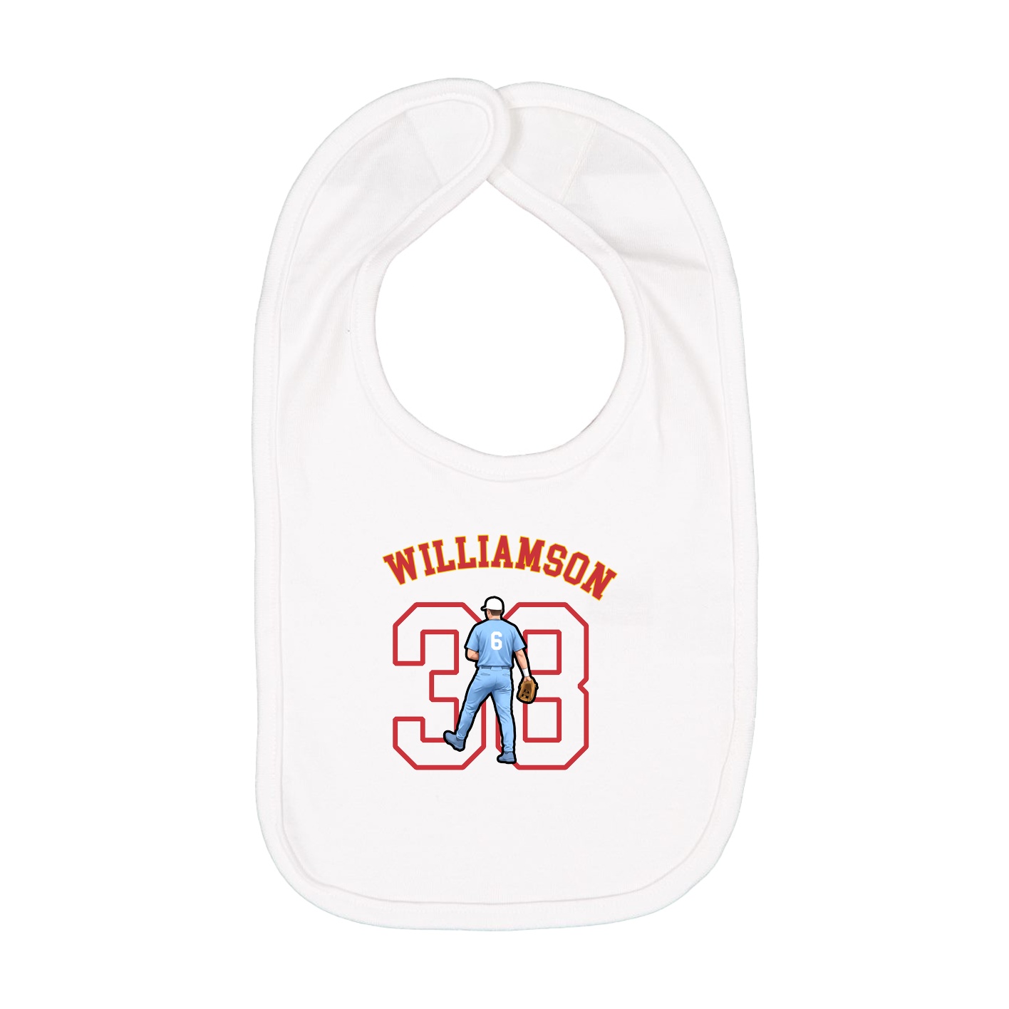 Infant Bib — Shirsey Arch in White