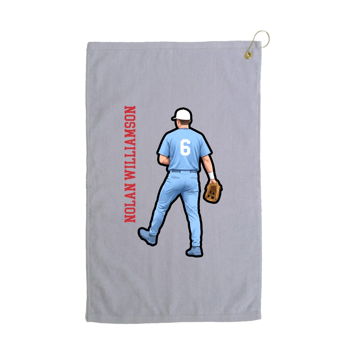 Golf Towel — Name Vertical in Grey