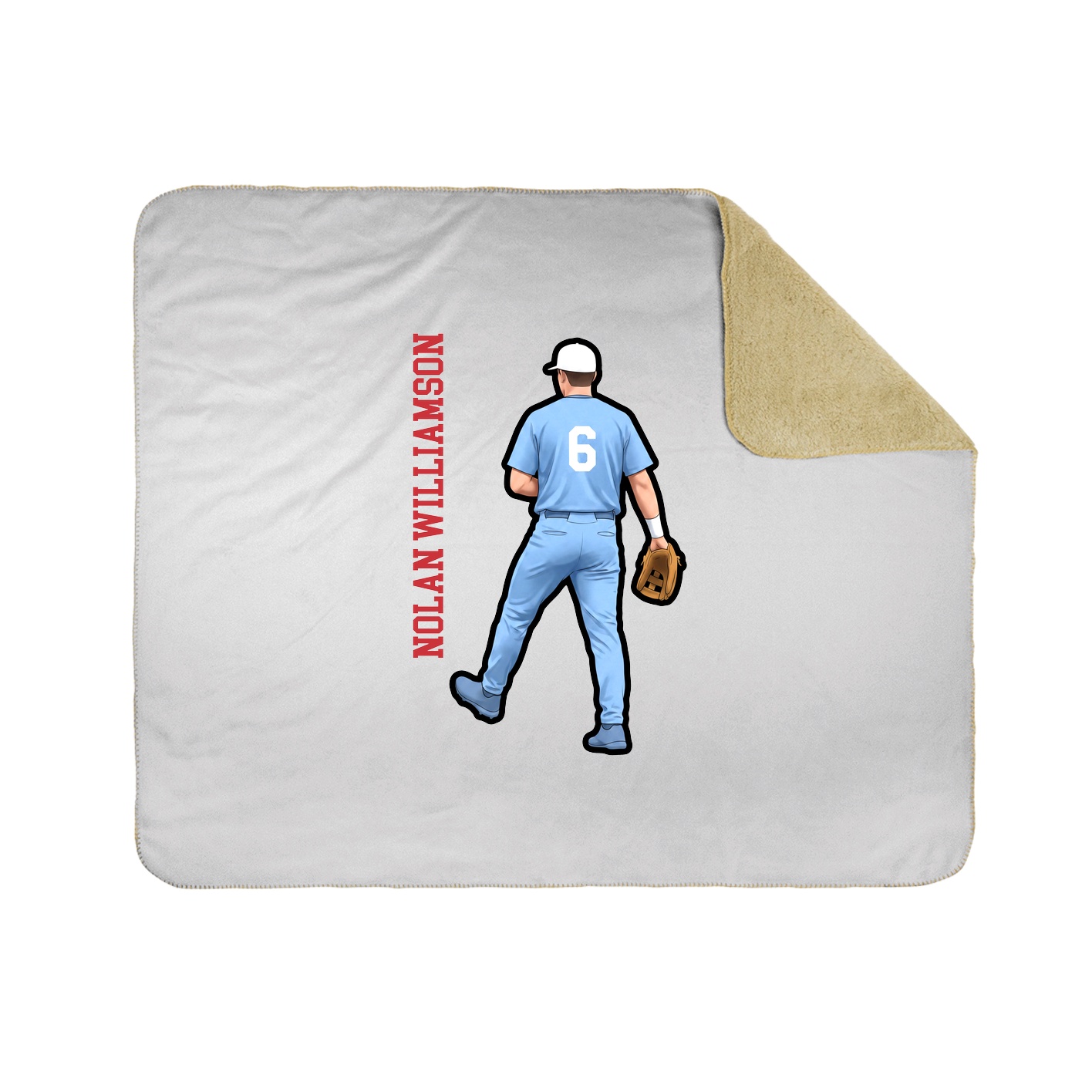 Throw Blanket — Name Vertical in White