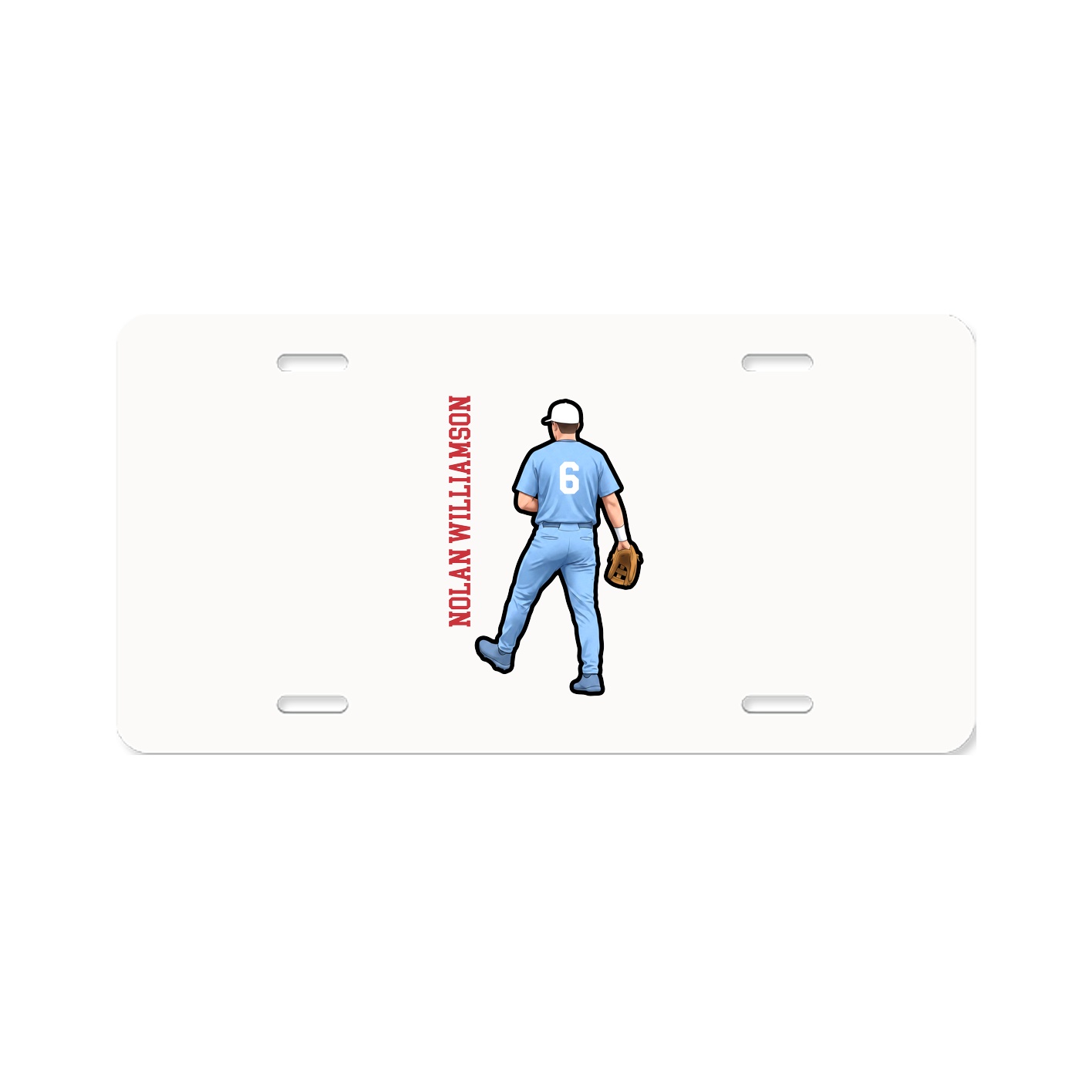 License Plate — Name Vertical in Classic