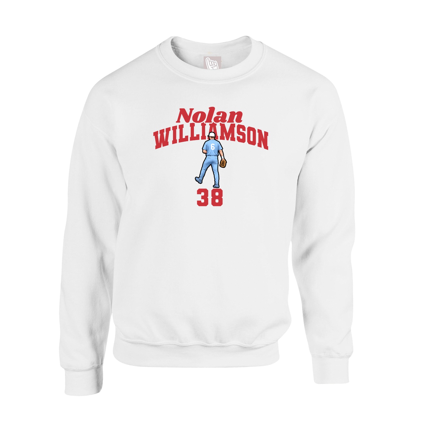 Fleece Crew — Signature Arch in White