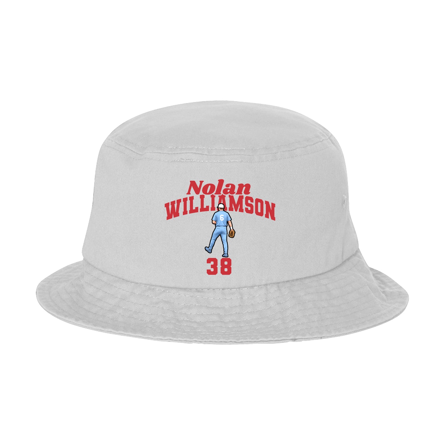 Bucket Cap — Signature Arch in White