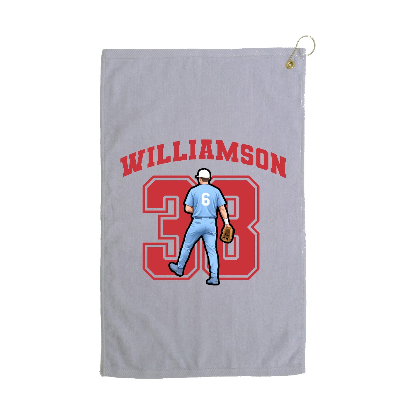 Golf Towel — Number in Grey