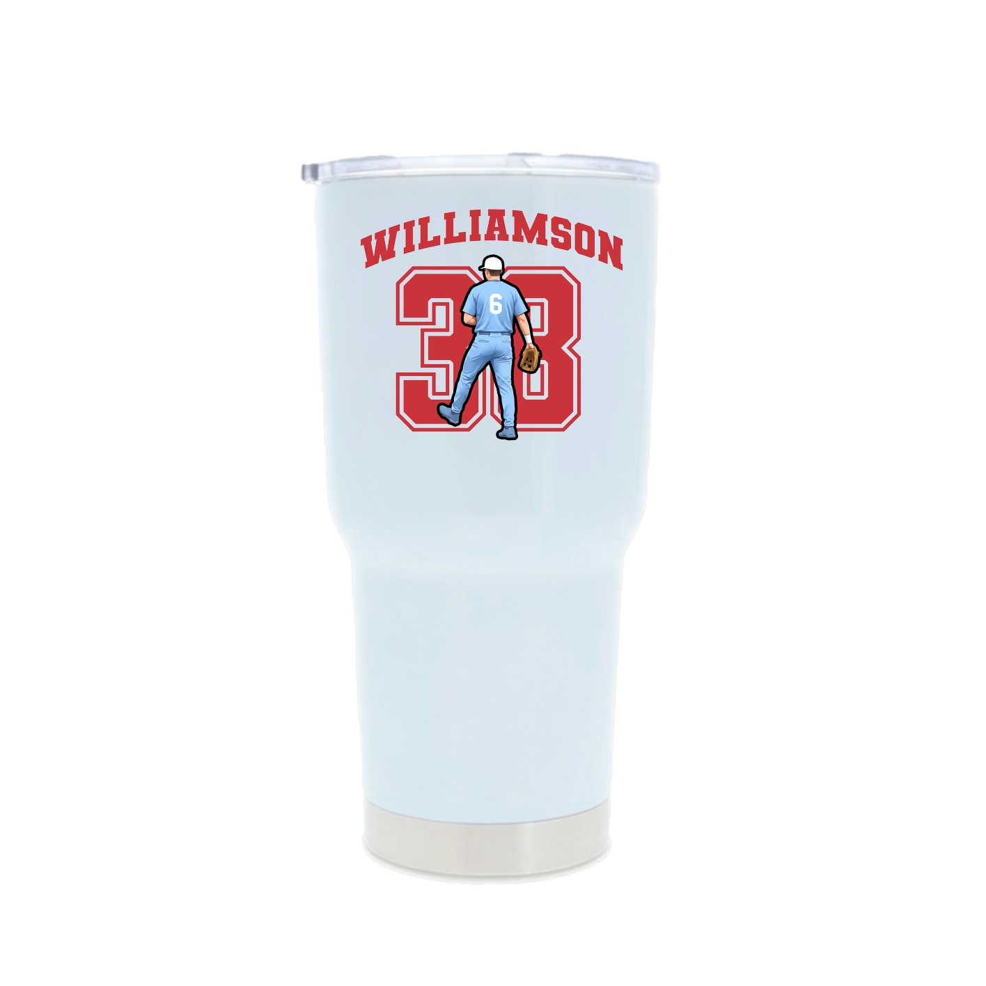 30oz Stainless Steel Tumbler — Number in White