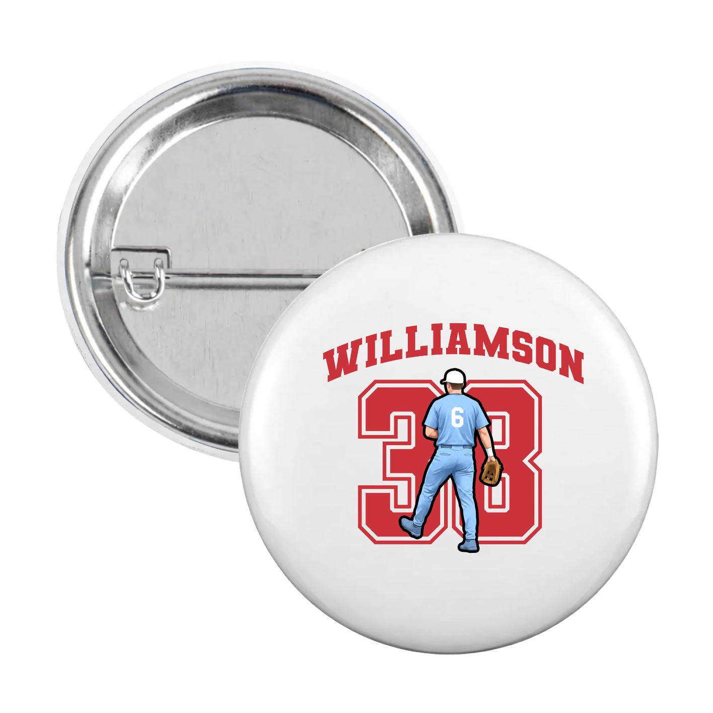 Game Day Button — Number in White