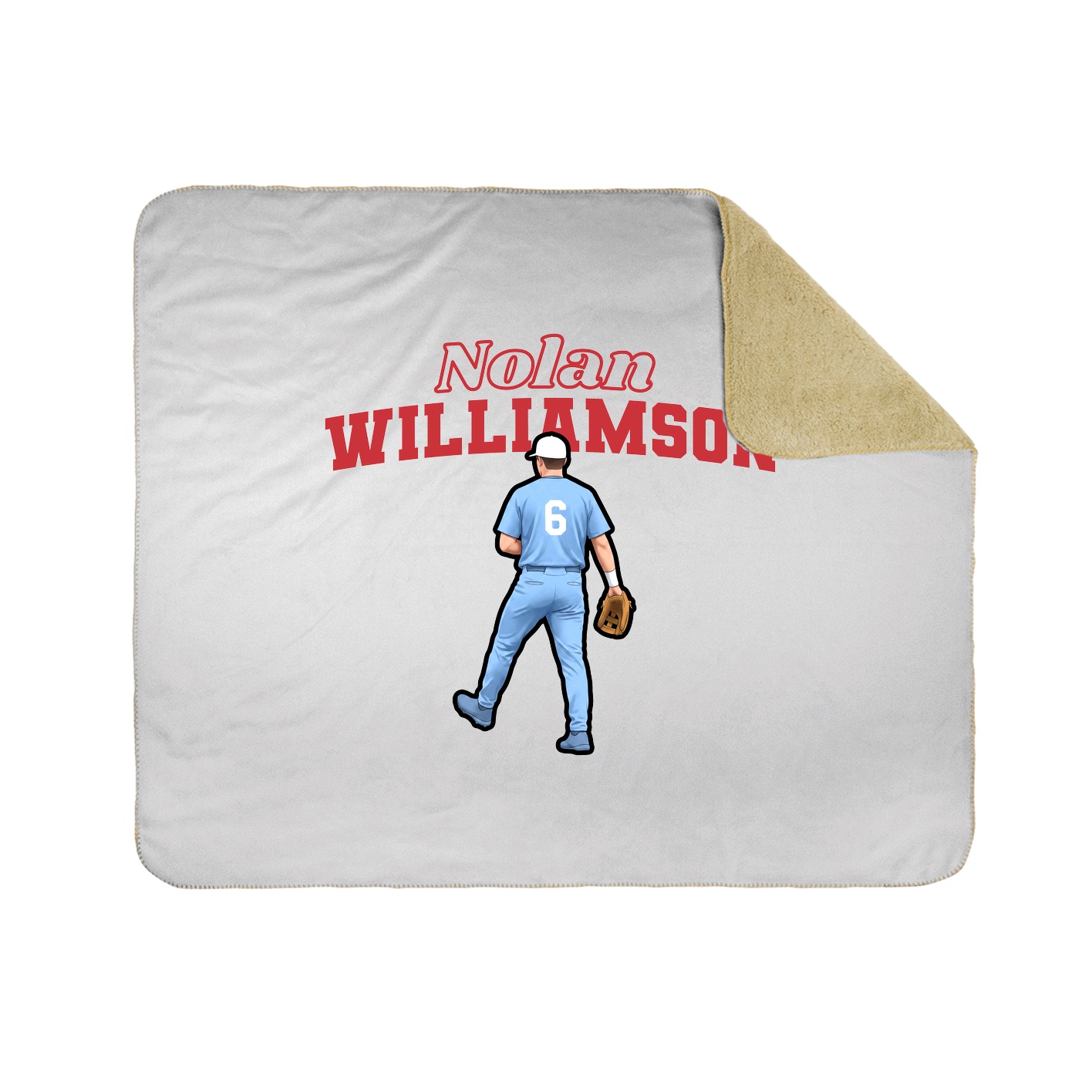 Throw Blanket — Name Arch in White