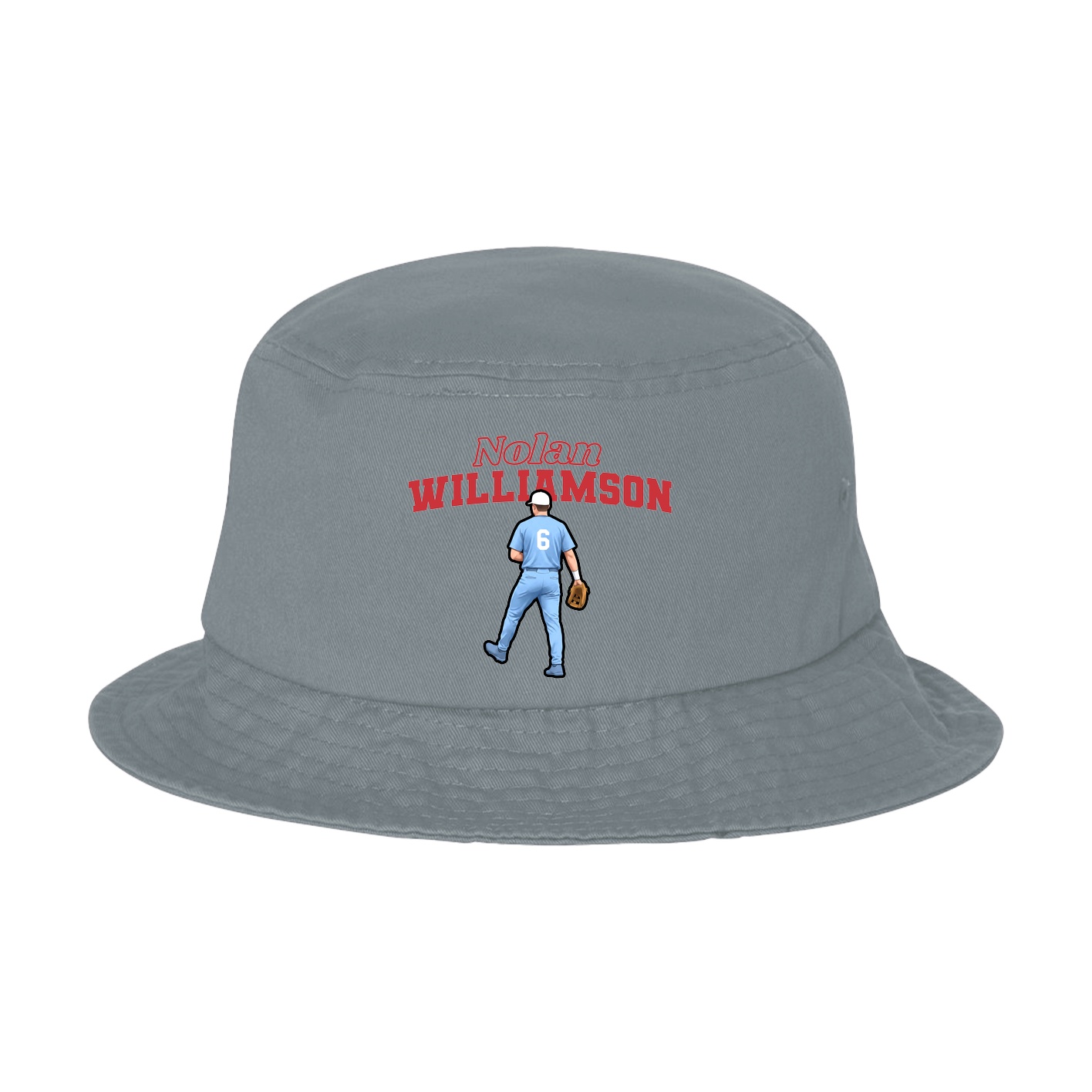 Bucket Cap — Name Arch in Grey