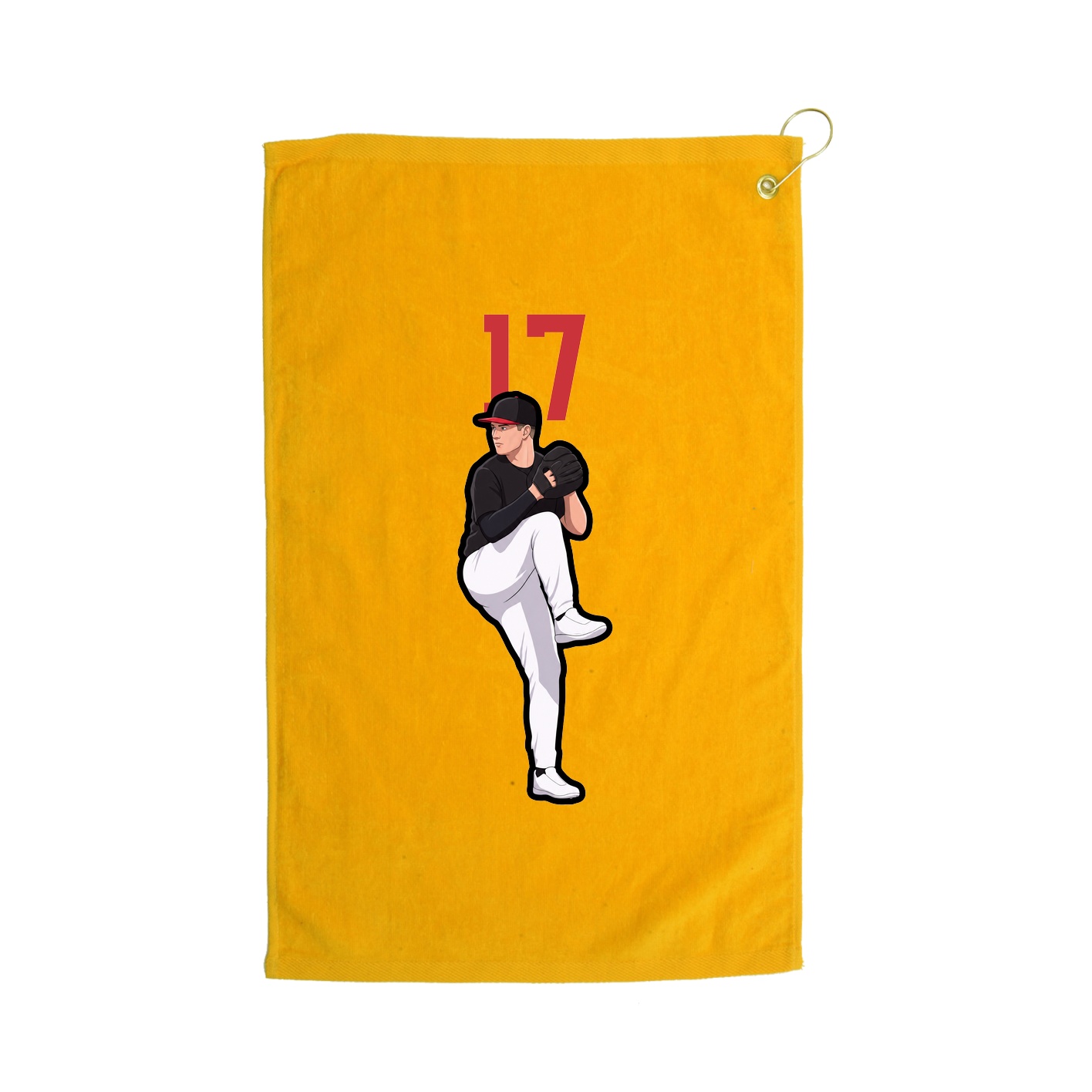 Golf Towel — Number Top in Gold
