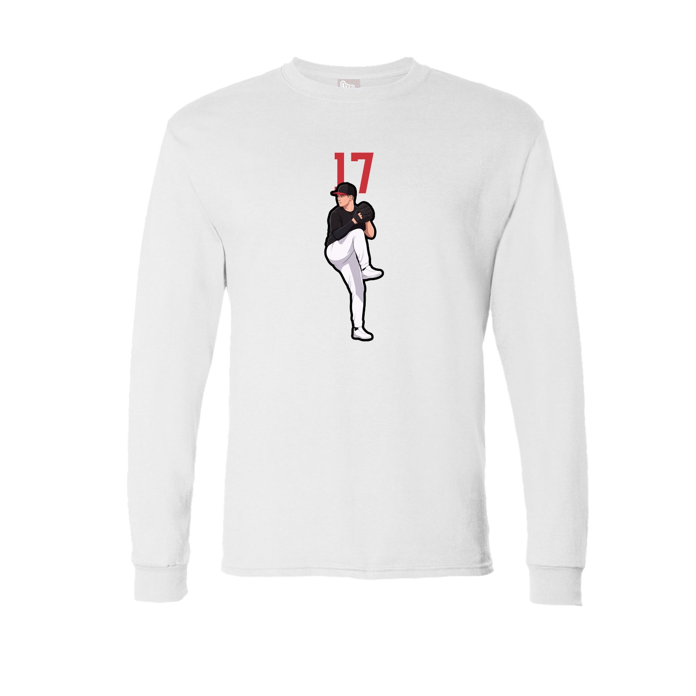 Long Sleeve Tee — Number Top in White
