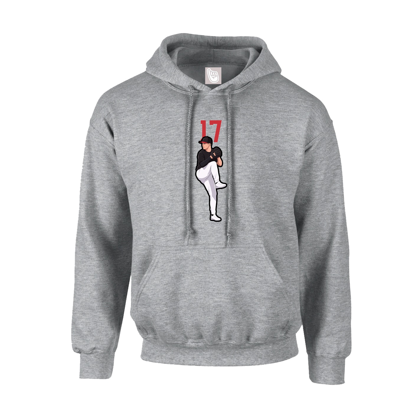 Youth Hoodie — Number Top in Grey