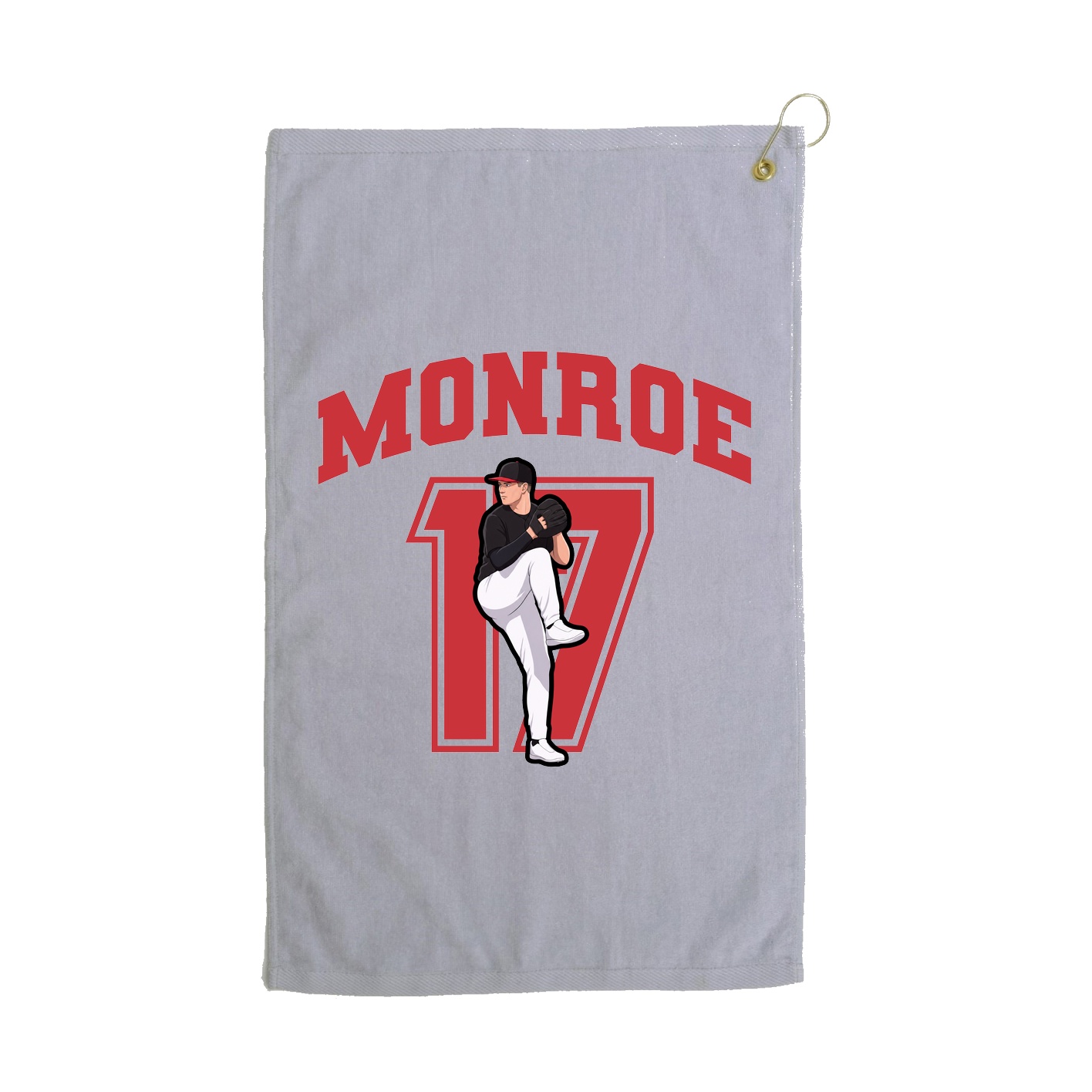 Golf Towel — Number in Grey