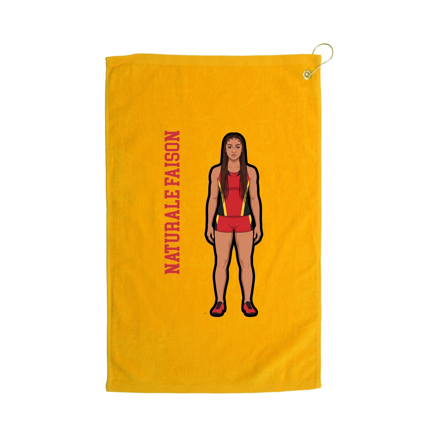 Golf Towel — Name Vertical in Gold