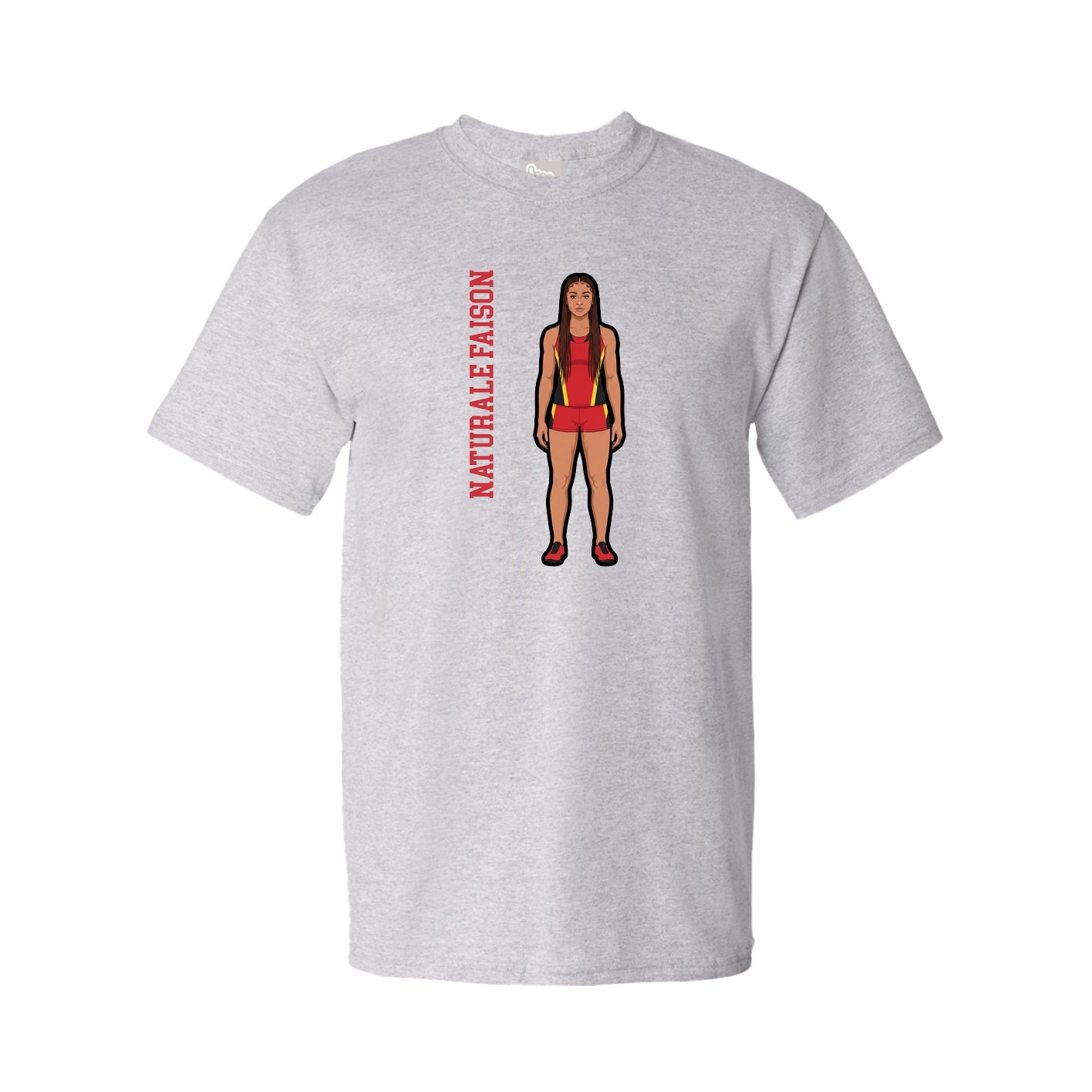 Youth Tee — Name Vertical in Grey