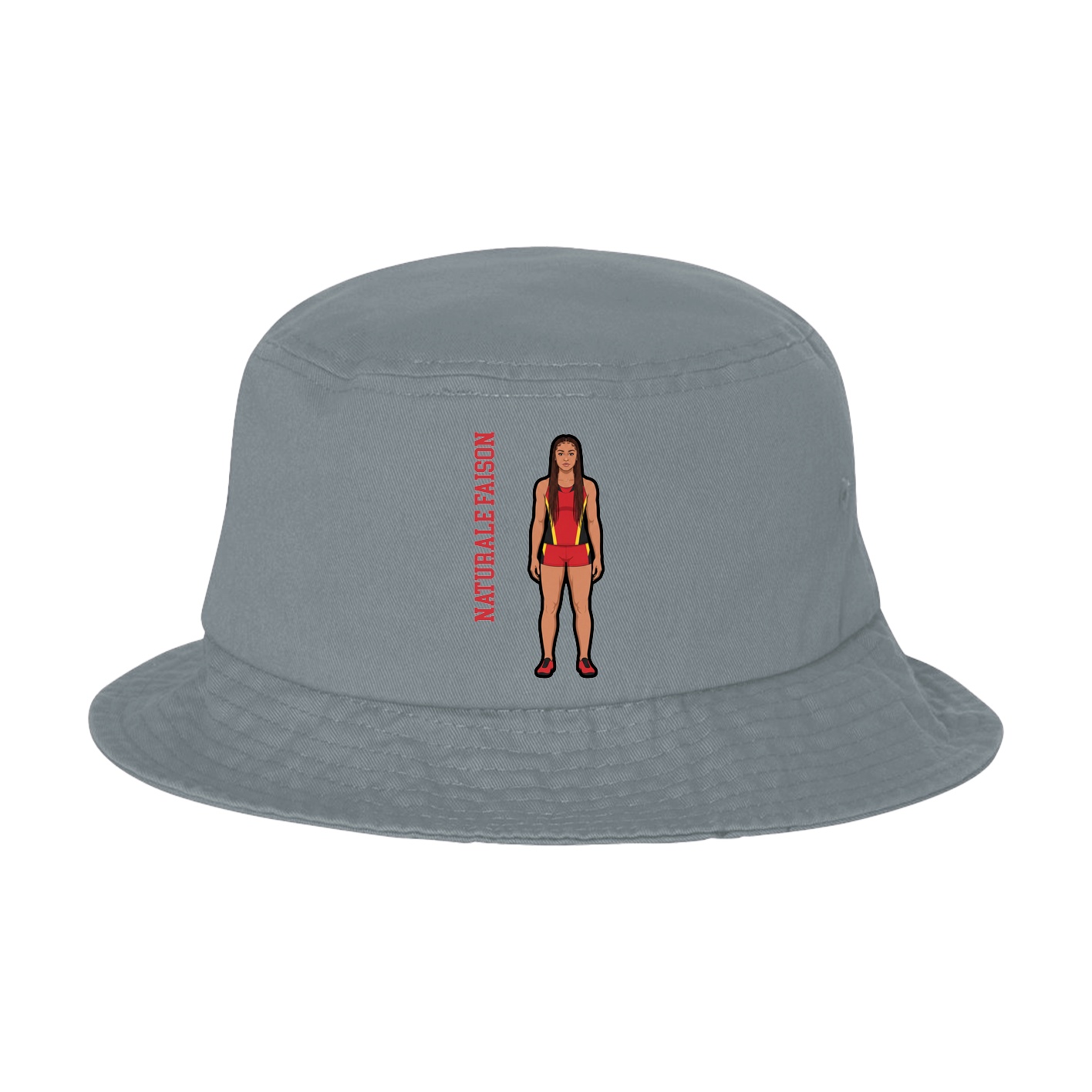 Bucket Cap — Name Vertical in Grey