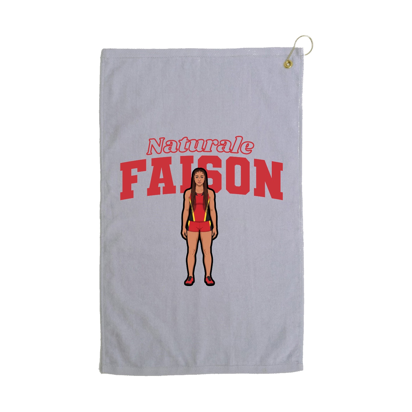 Golf Towel — Name Arch in Grey