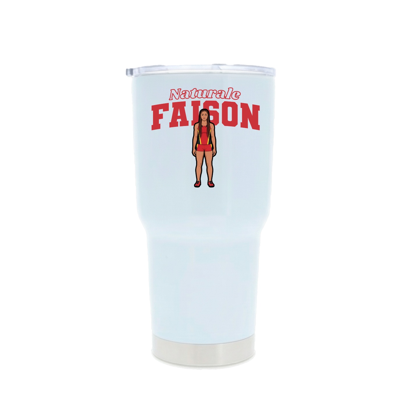 30oz Stainless Steel Tumbler — Name Arch in White
