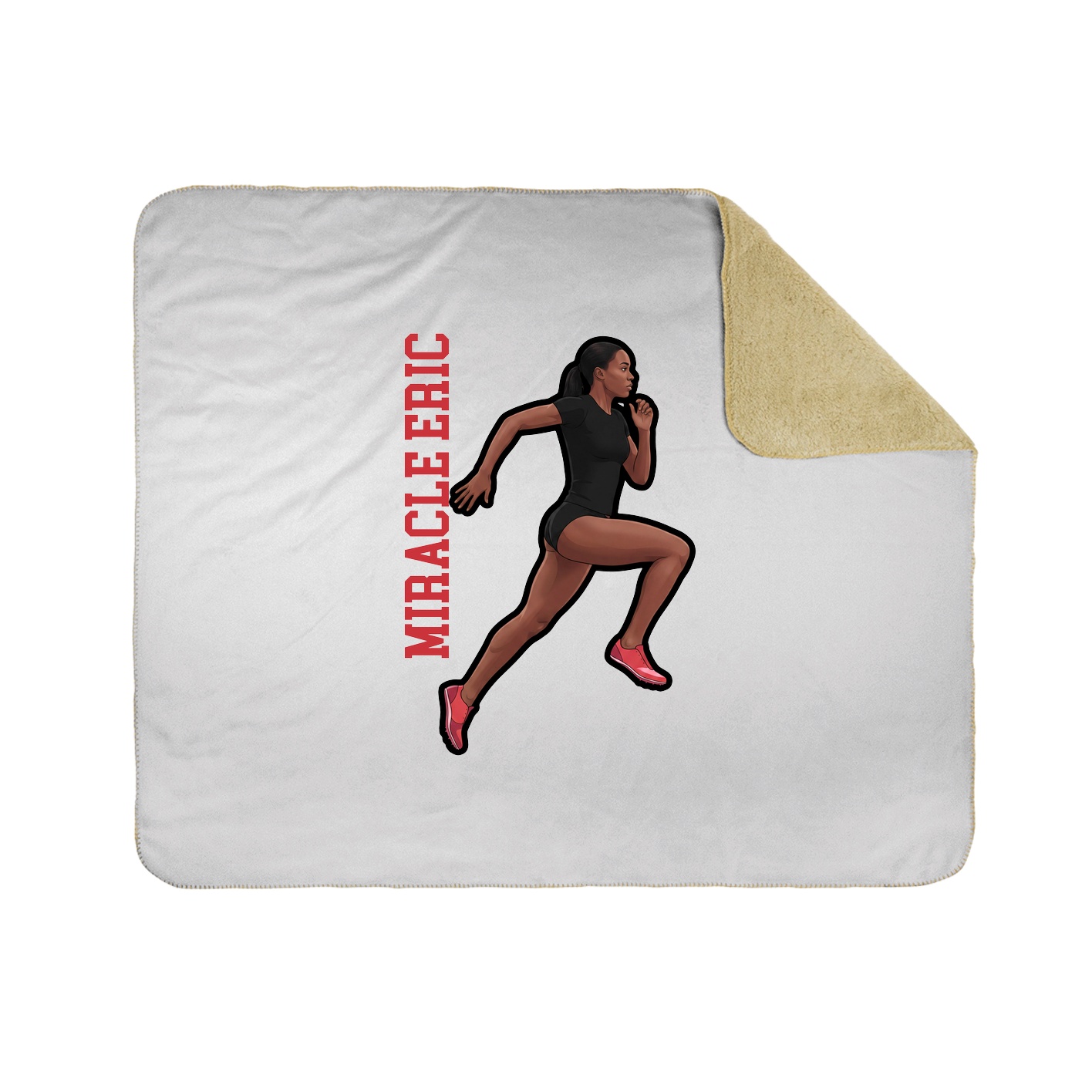 Throw Blanket — Name Vertical in White