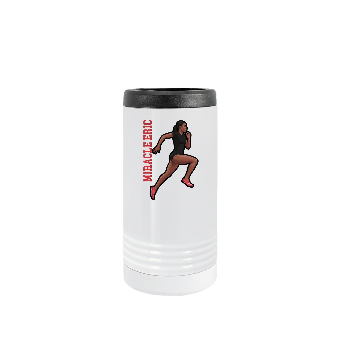 Slim Beverage Holder — Name Vertical in White