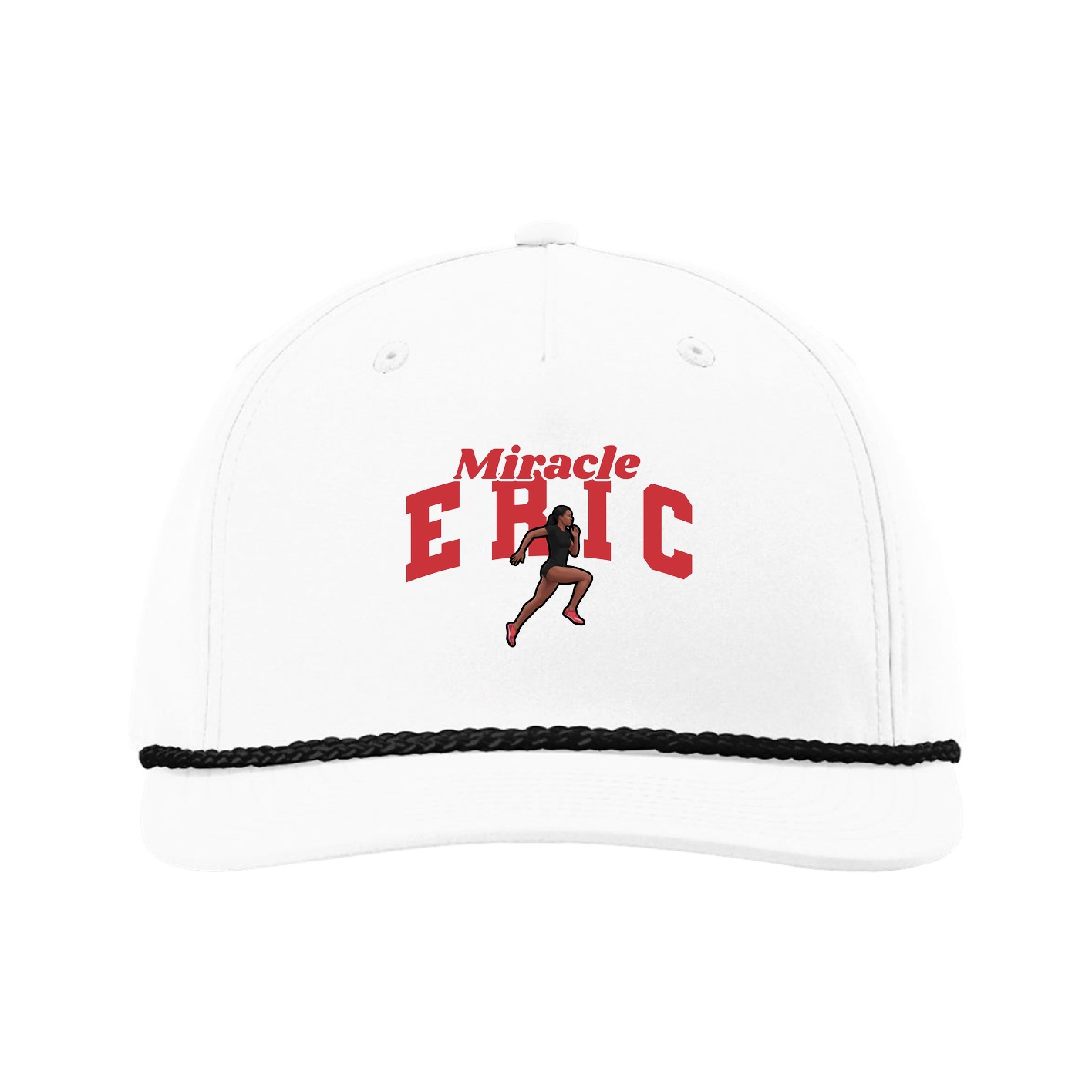 Five-Panel Classic Rope Cap — Signature Arch in White