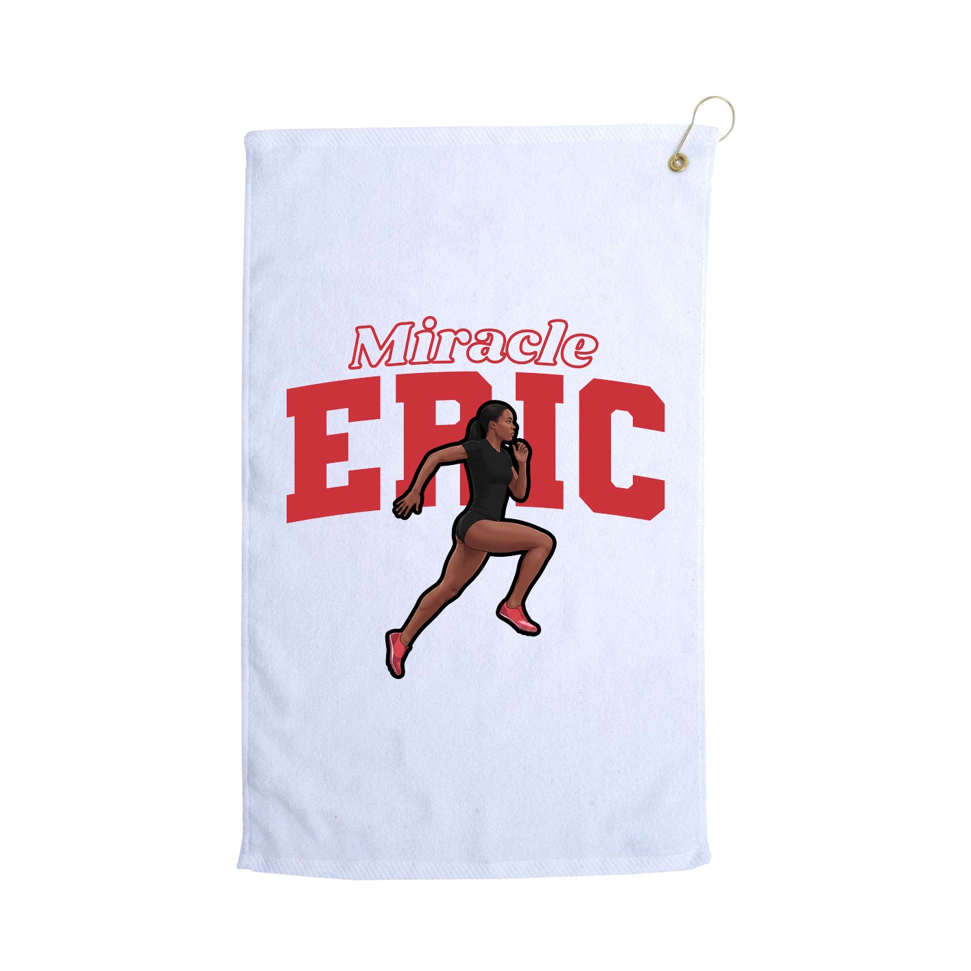 Golf Towel — Name Arch in White
