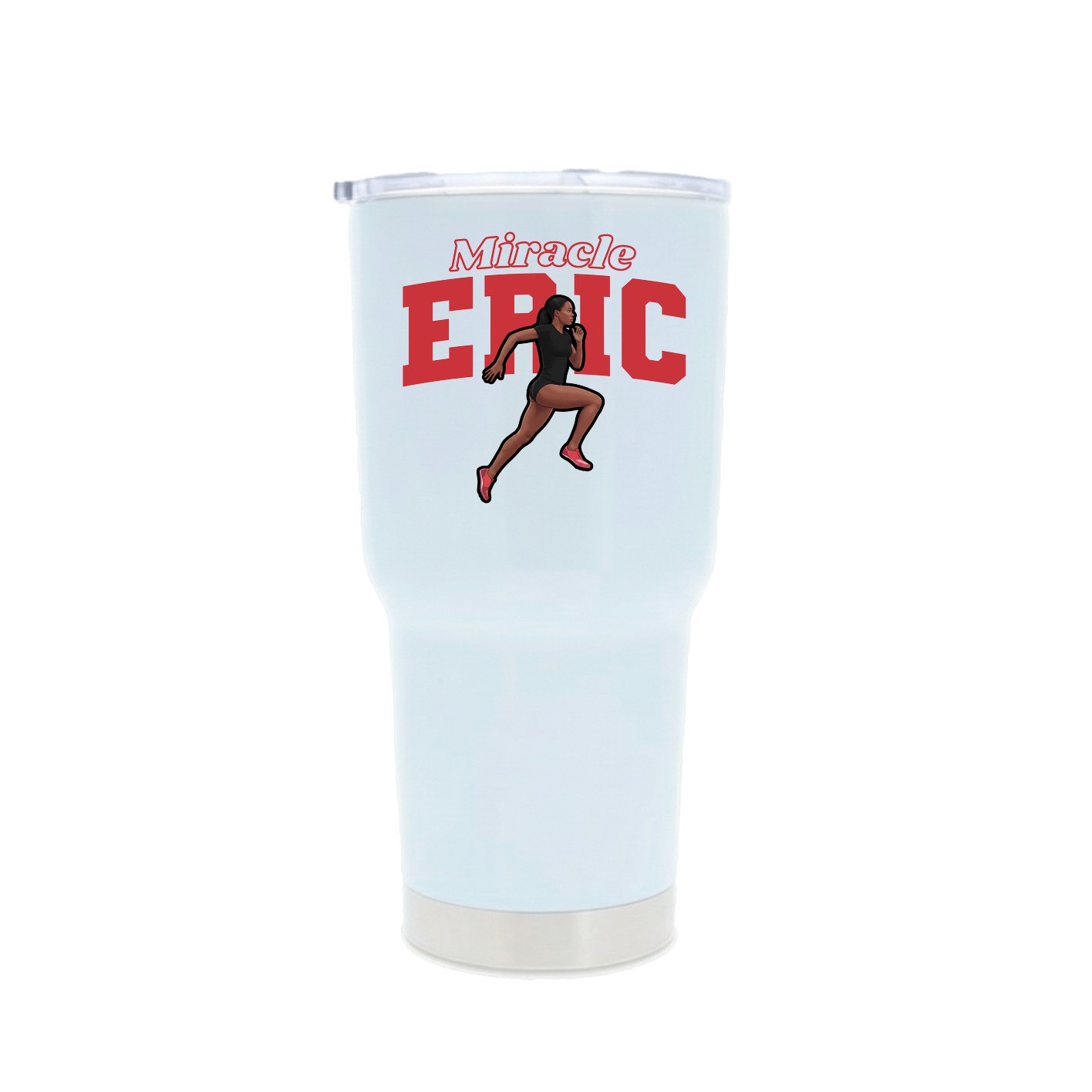 30oz Stainless Steel Tumbler — Name Arch in White