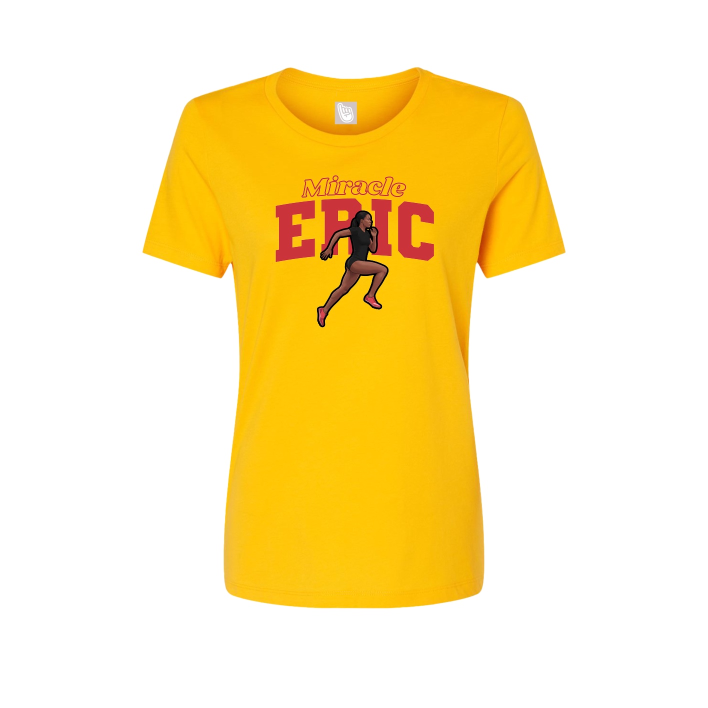 Fitted Women's Tee — Name Arch in Gold