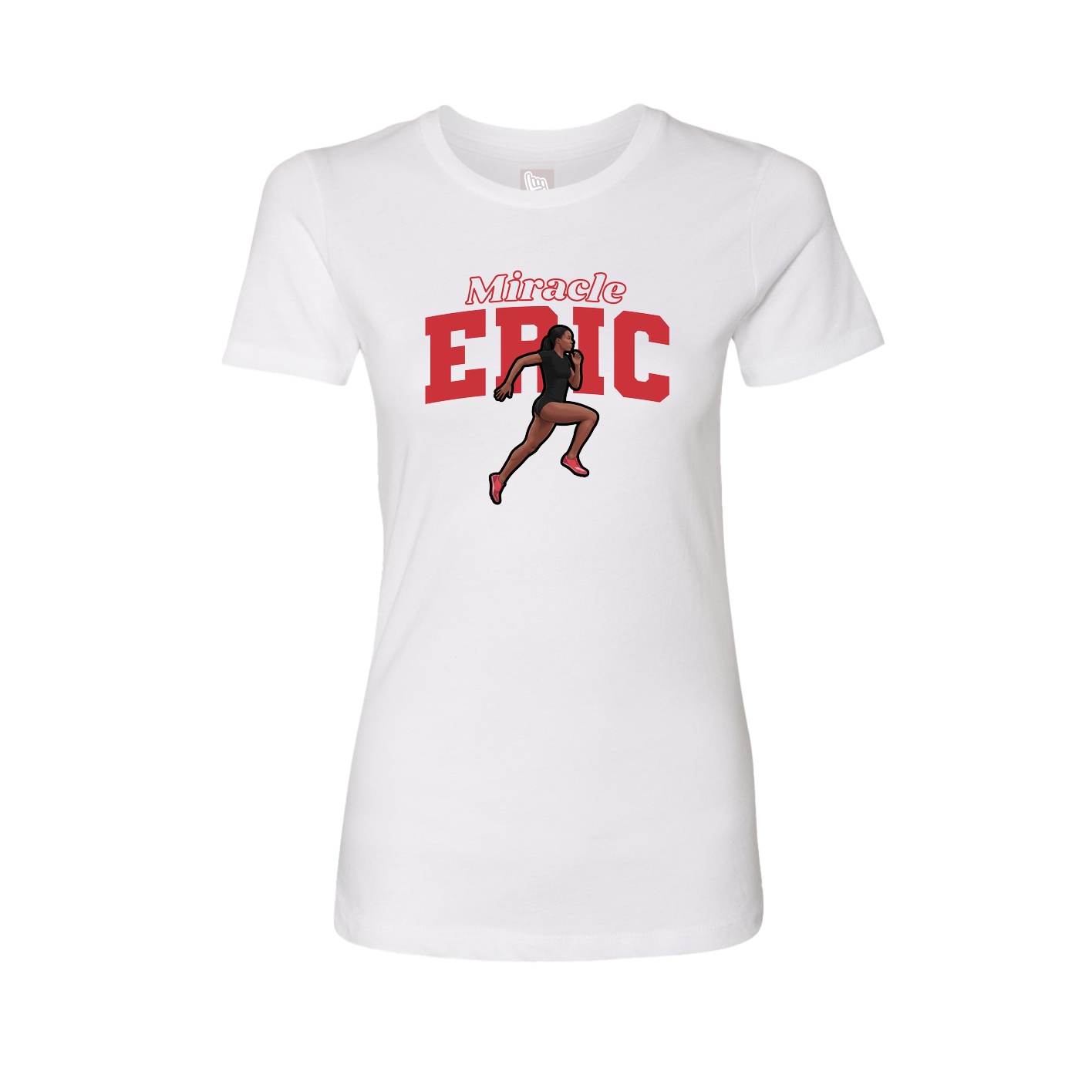 Fitted Women's Tee — Name Arch in White
