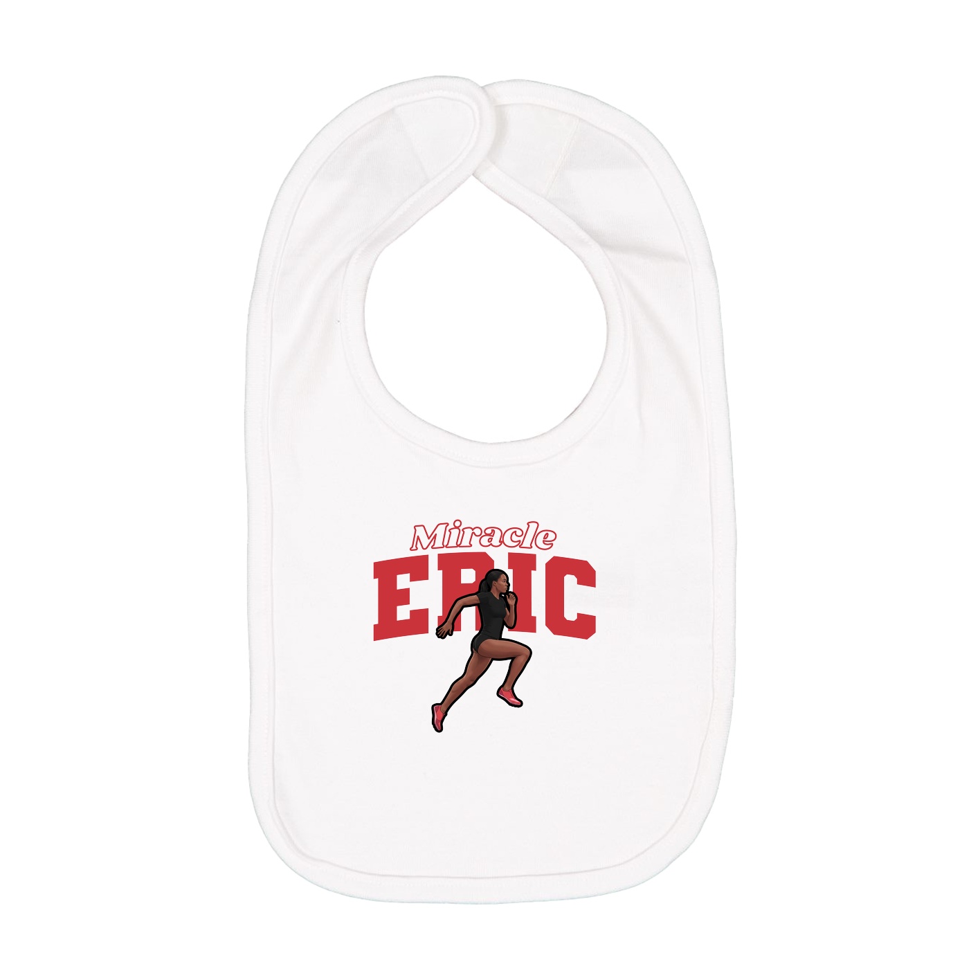Infant Bib — Name Arch in White