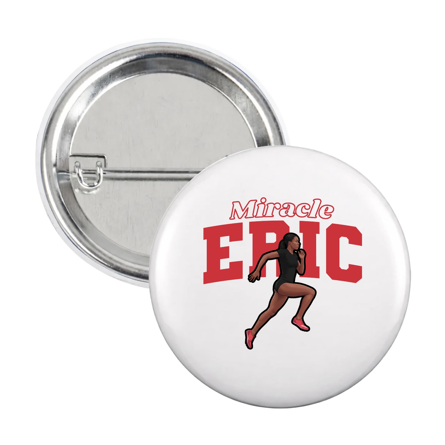 Game Day Button — Name Arch in White